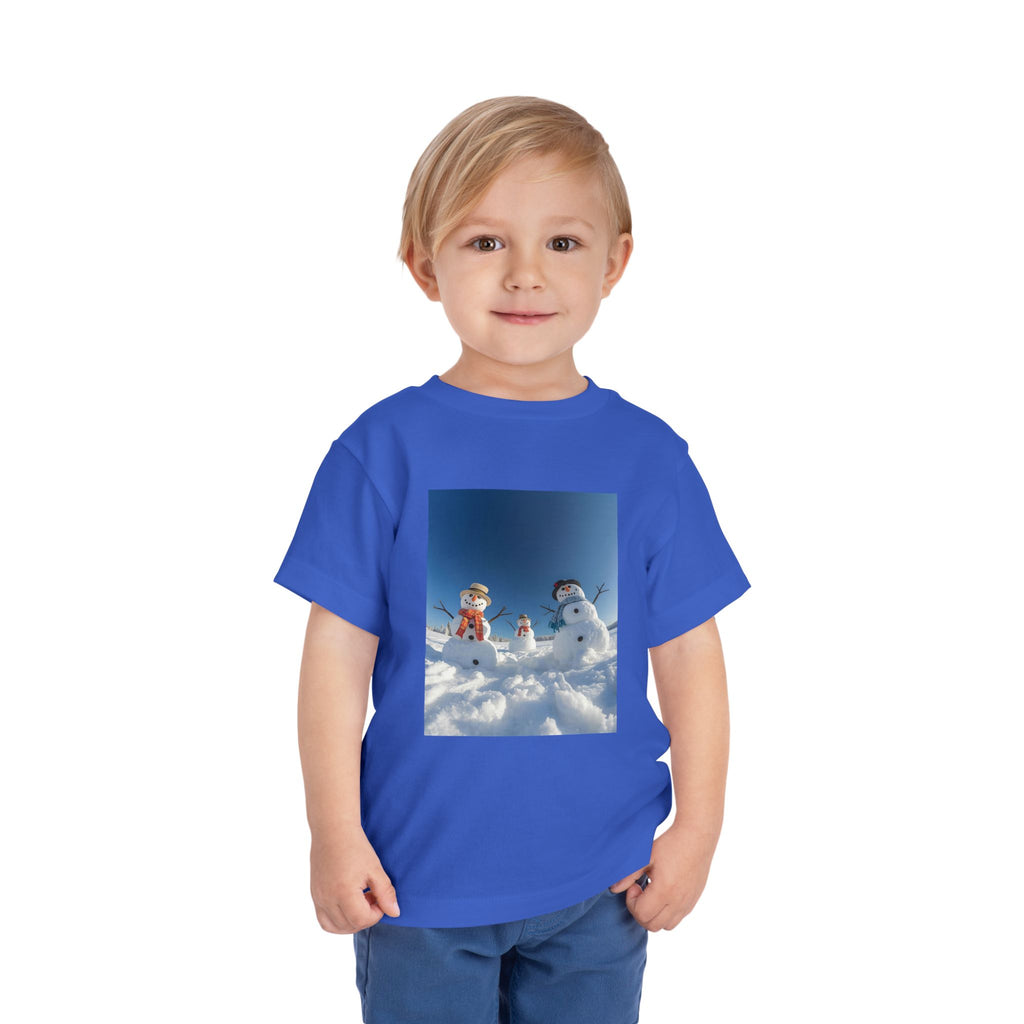Festive Christmas Snowman Family Toddler Short Sleeve Tee