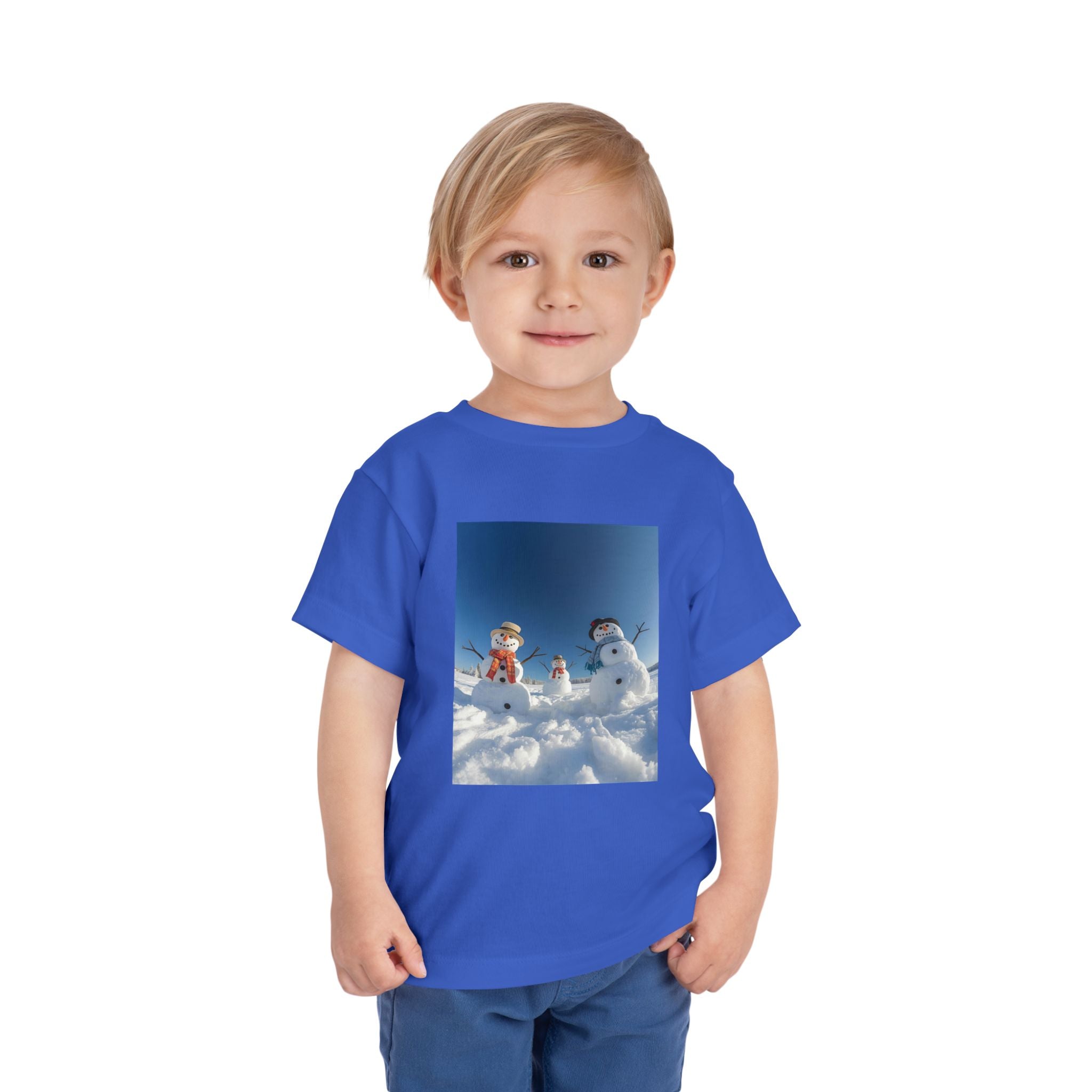 Festive Christmas Snowman Family Toddler Short Sleeve Tee