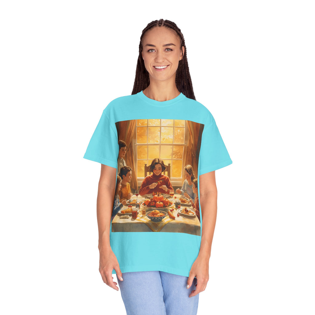 Thankful Family Dinner Unisex T-shirt, Family Gathering Shirt, Festive Apparel, Casual Wear, Fall Celebration Tee