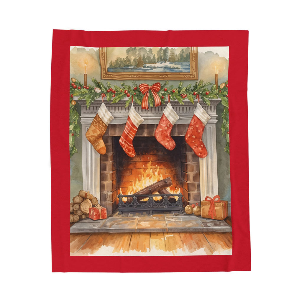 Whimsical Christmas Velveteen Plush Blanket