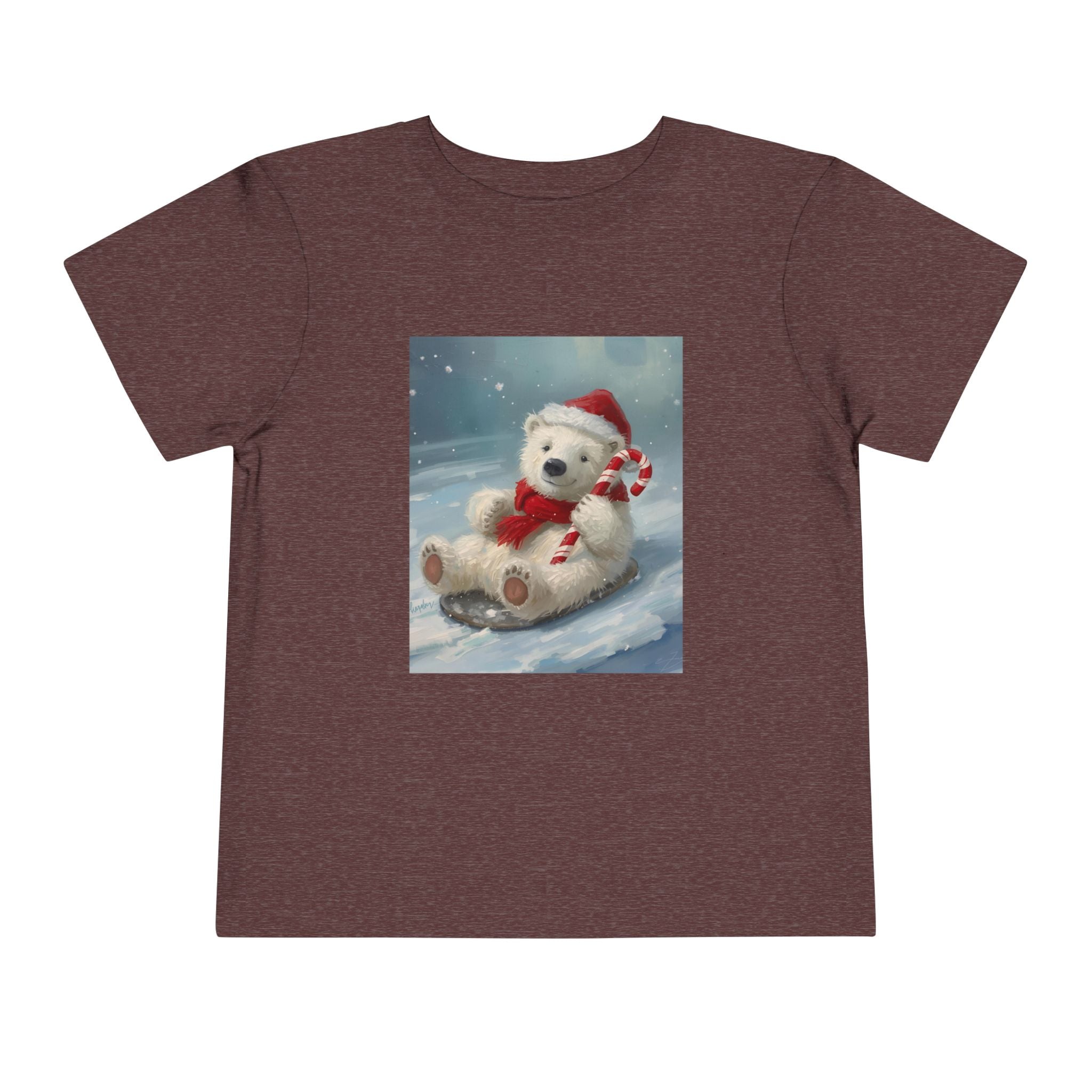 Cute Christmas Bear Toddler Short Sleeve Tee