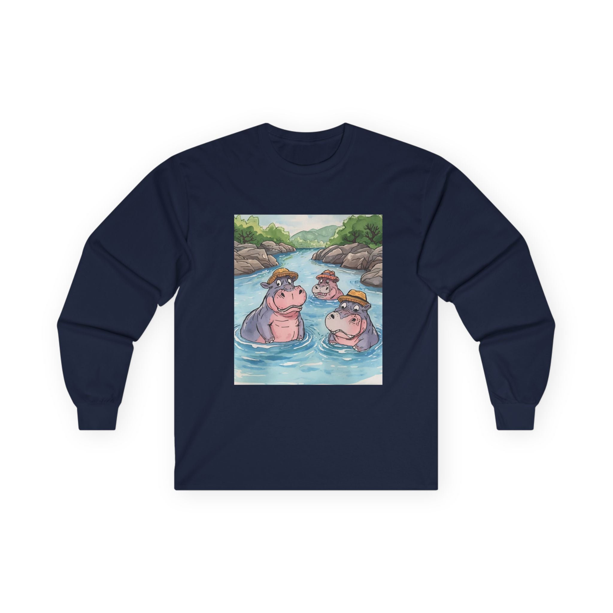 Hippo Cute Unisex Ultra Cotton Long Sleeve Tee