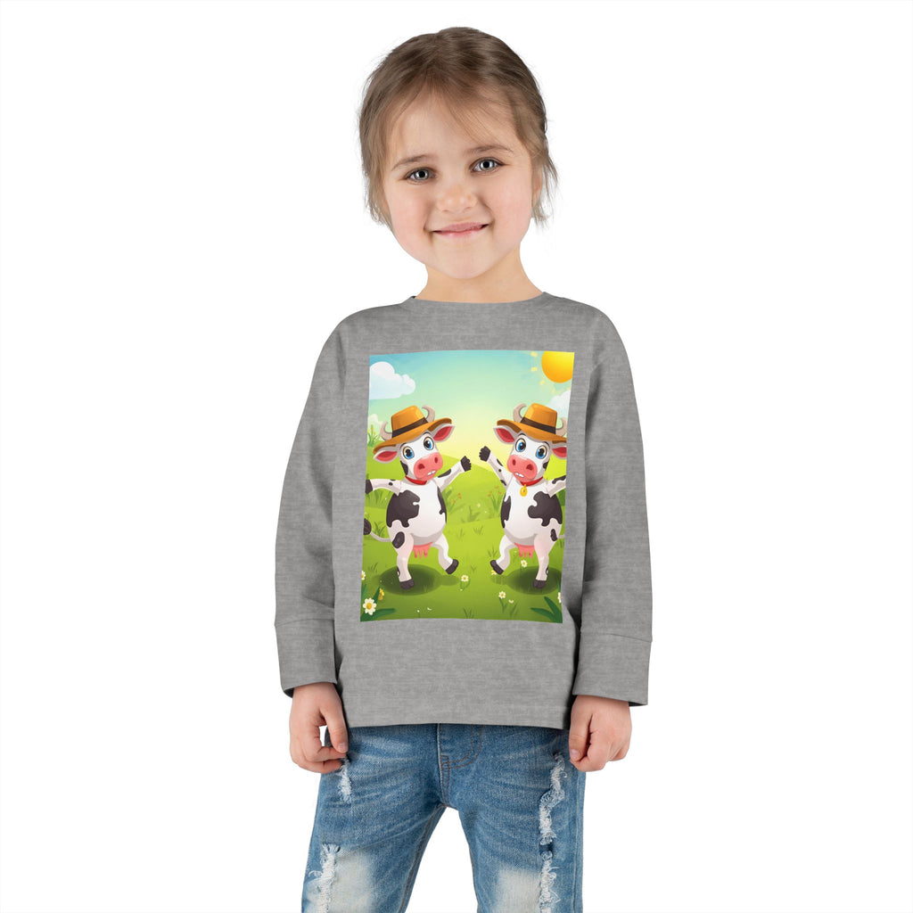 Cute Cows Farm Fun Toddler Long Sleeve Tee