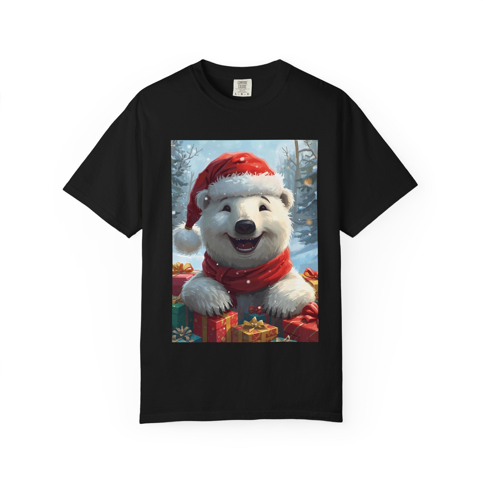 Christmas Polar Bear T-shirt, Holiday Tee, Unisex Gift Shirt, Winter Apparel, Cute Animal T-shirt