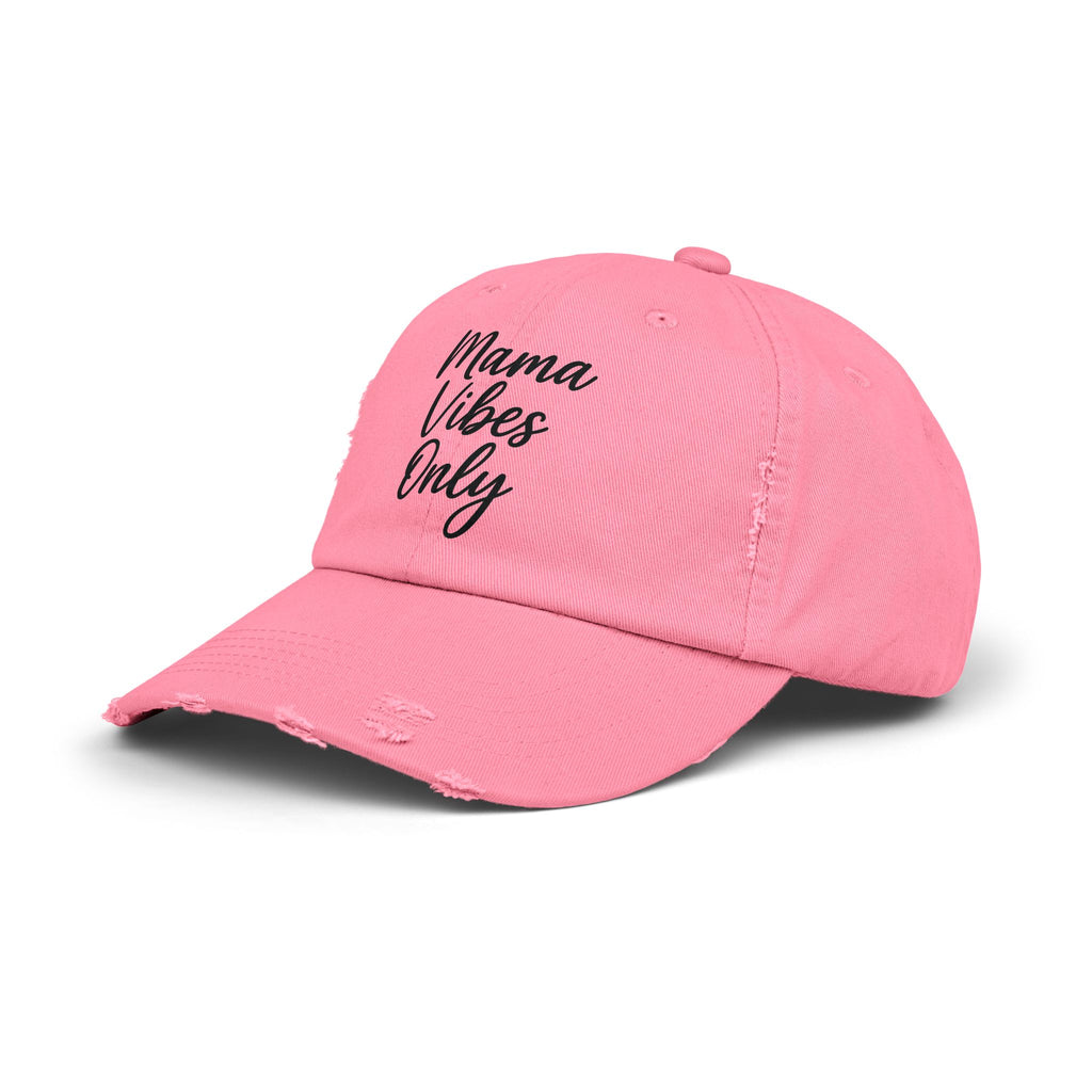 Mama Mode Mama Vibes Only Distressed Cap — Casual Mom Hat, Gift for New Moms & Mother's Day