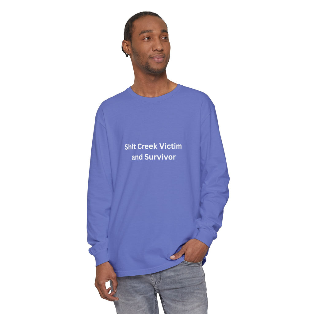 Shit Creek Survivor Long Sleeve T-Shirt, Funny Gift, Casual Wear, Humor Shirt, Birthday Gift, Unisex Apparel