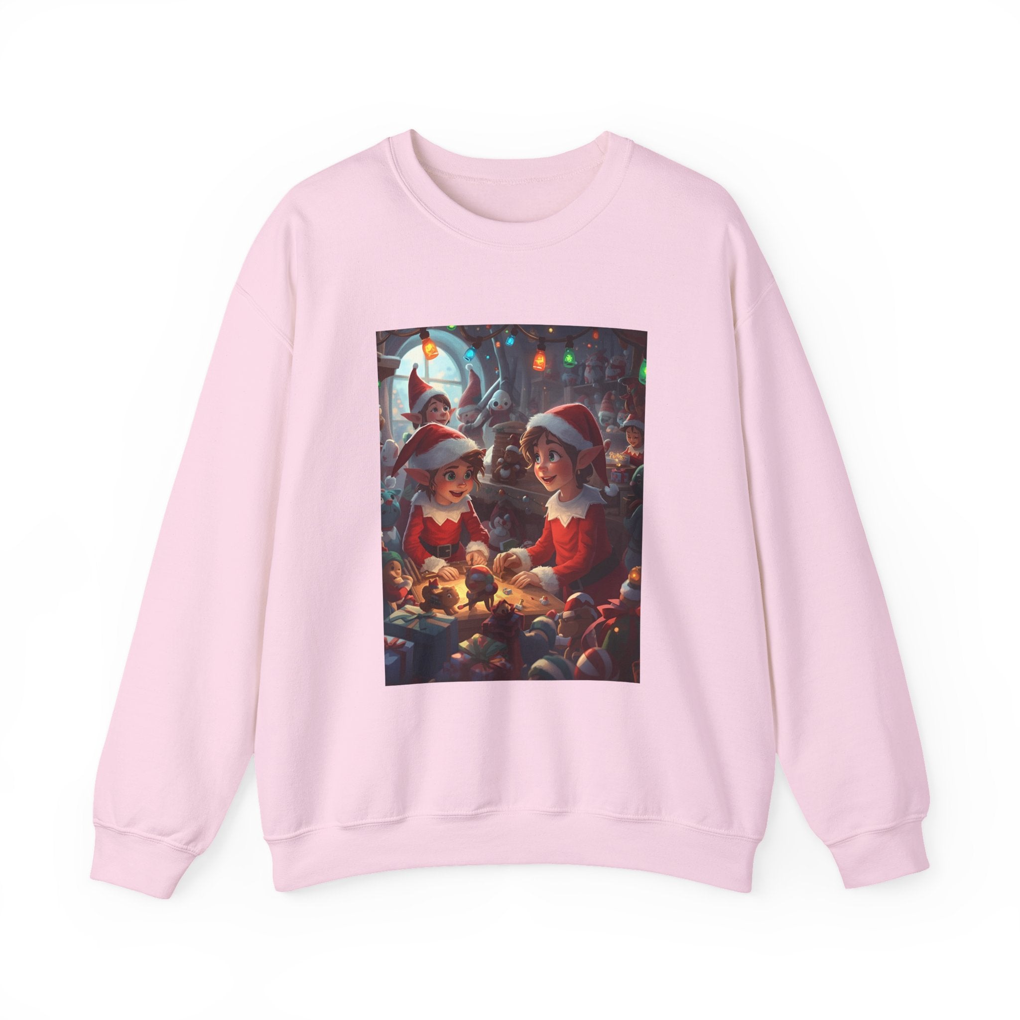 Christmas Elf Illustrative Sweatshirt, Christmas Gift, Holiday Apparel, Cozy Sweatshirt, Unisex Crewneck