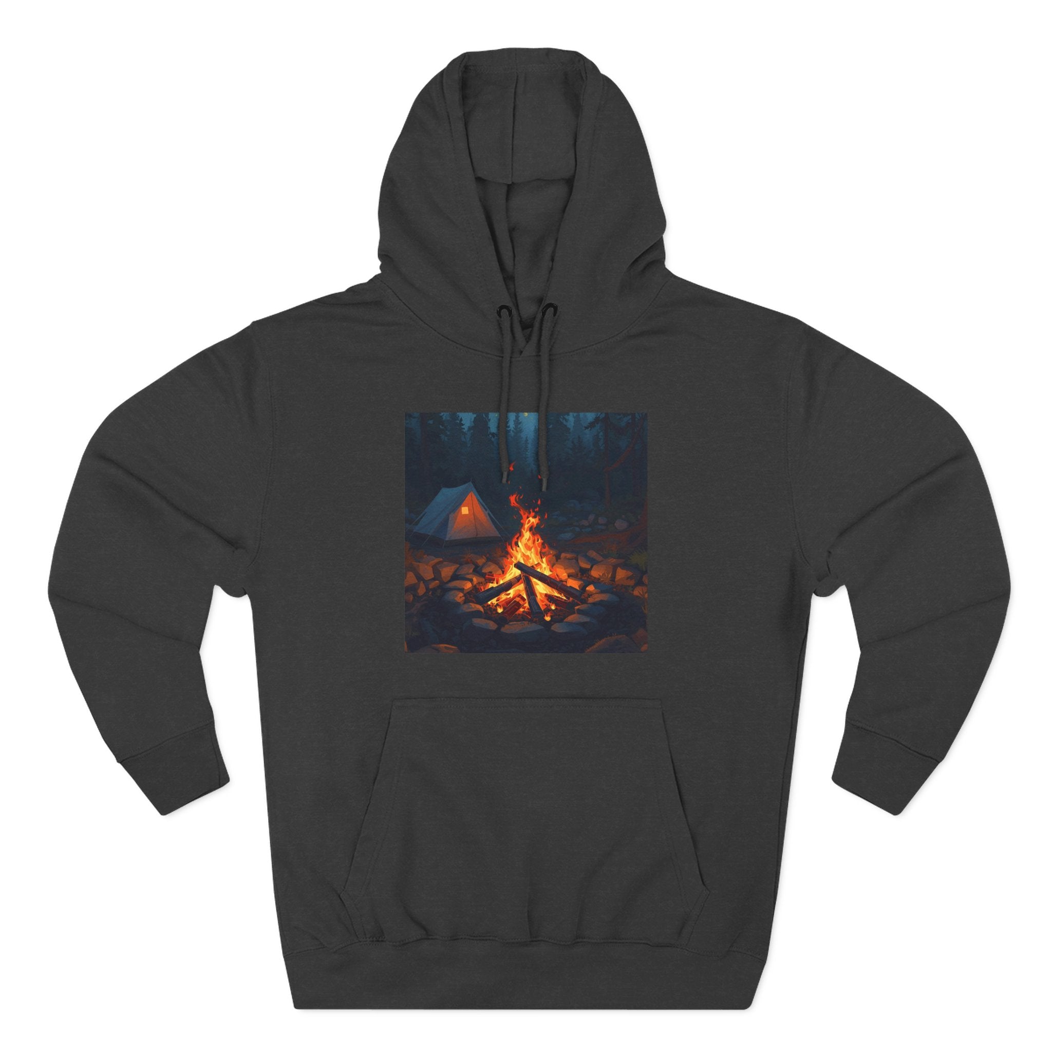 Cozy Campfire Fleece Hoodie, Outdoor Adventure Sweatshirt, Camping Gift, Warm Hoodie, Nature Lover Apparel