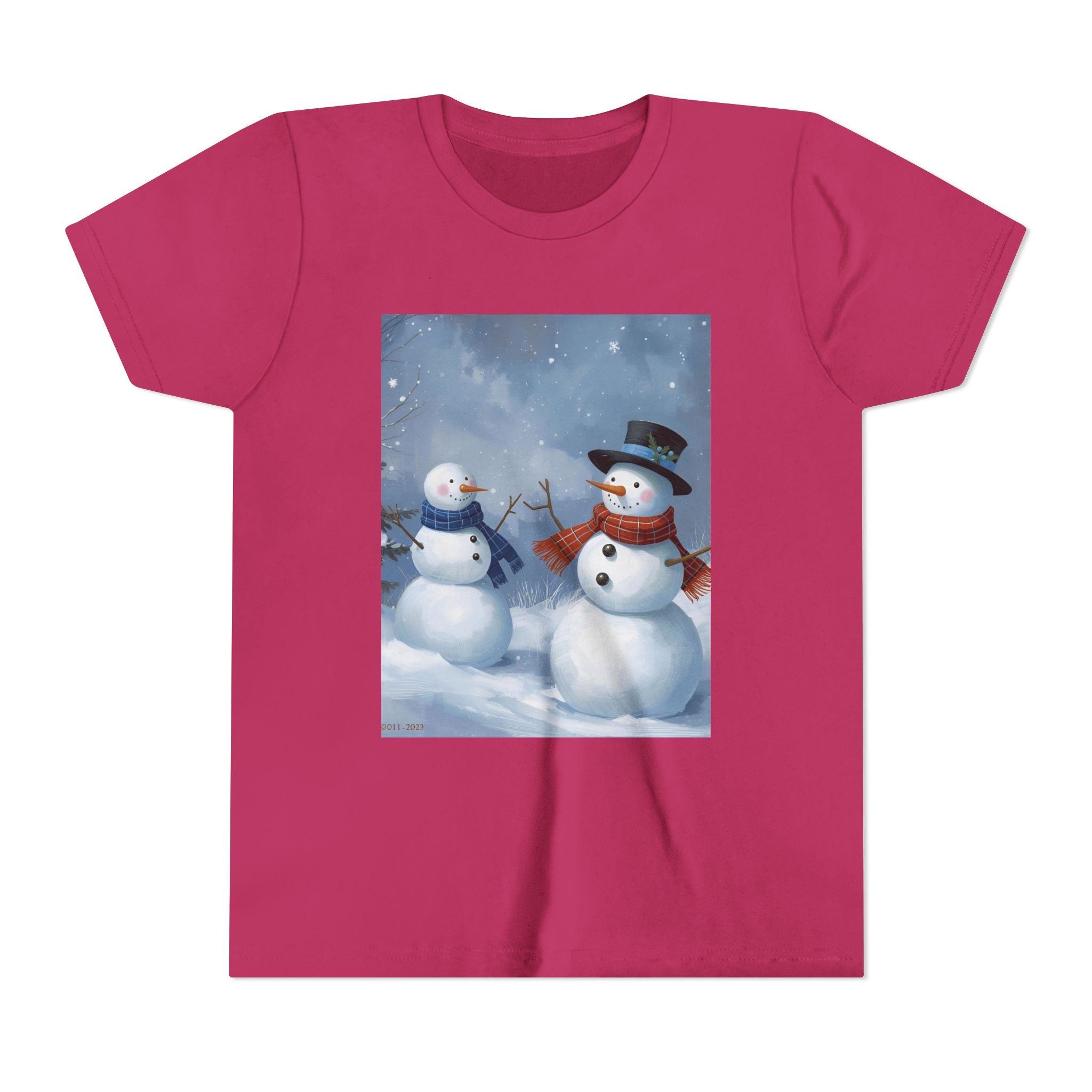 Christmas Snowman Family Youth Short Sleeve Tee