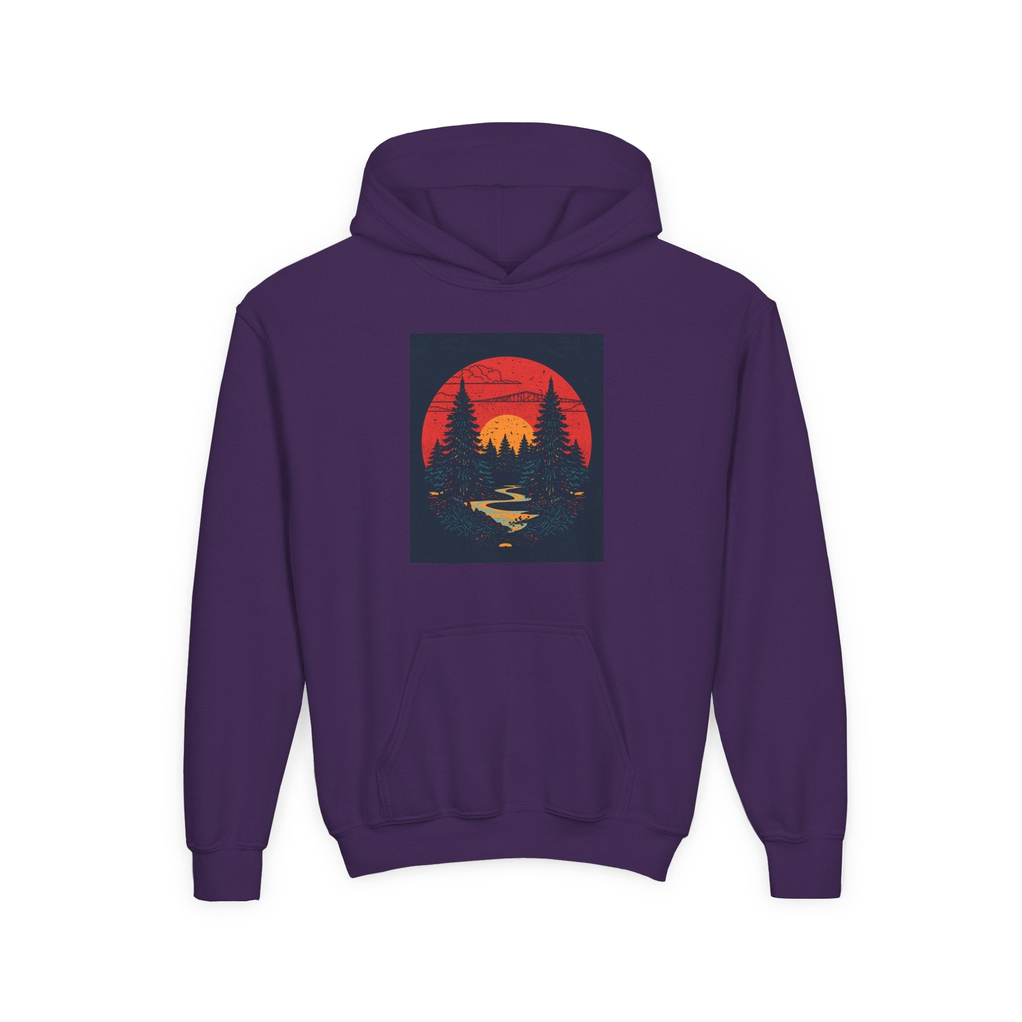 Nature Inspired Forest Youth Heavy Blend Hooded Sweatshirt