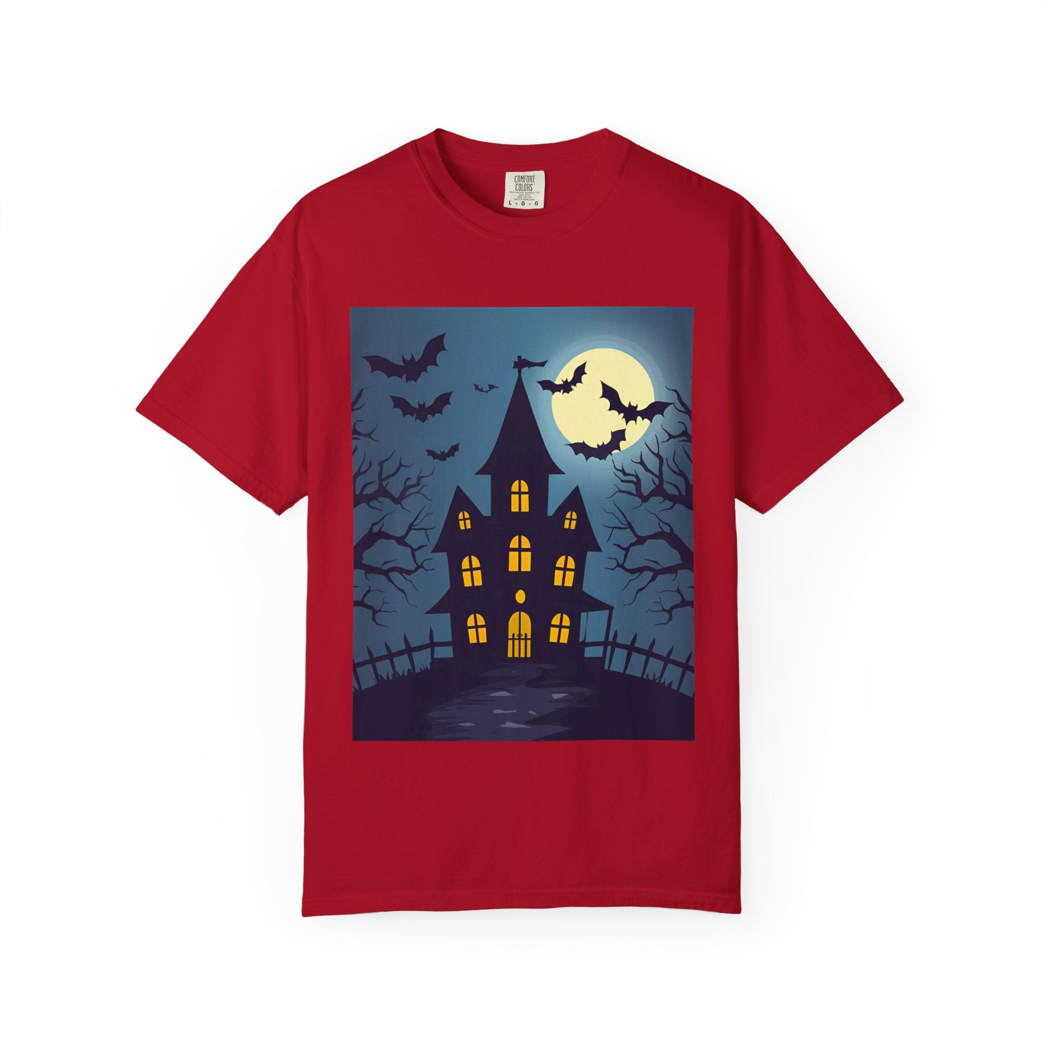 Haunted House T-Shirt, Spooky Halloween Tee, Unisex Shirt, Fall Apparel, Ghostly Graphic Tee, October Celebration Outfit