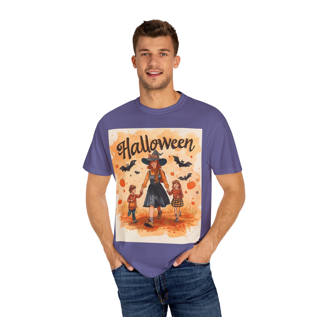 Halloween Themed Mom And Children Unisex T-shirt, Spooky Family Shirt, Fall Apparel, Halloween Costume Tee, Handcrafted Halloween Gift