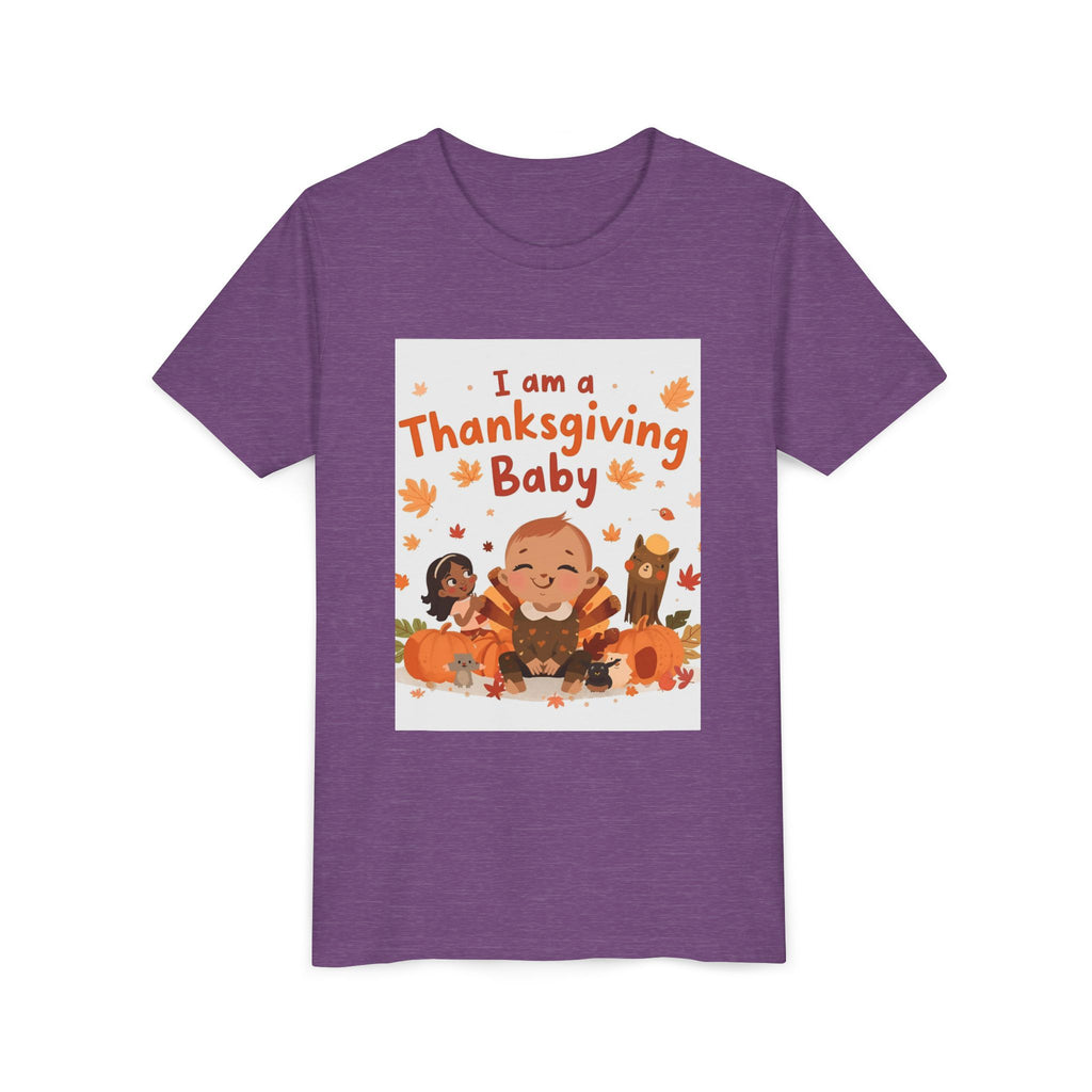 I Am A Thanksgiving Baby Youth Short Sleeve Tee