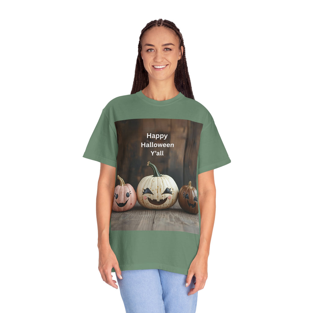 Happy Halloween Y'all T-shirt, Fall Pumpkin Tee, Unisex Halloween Apparel, Cute Halloween Gift, Autumn Wardrobe Essential