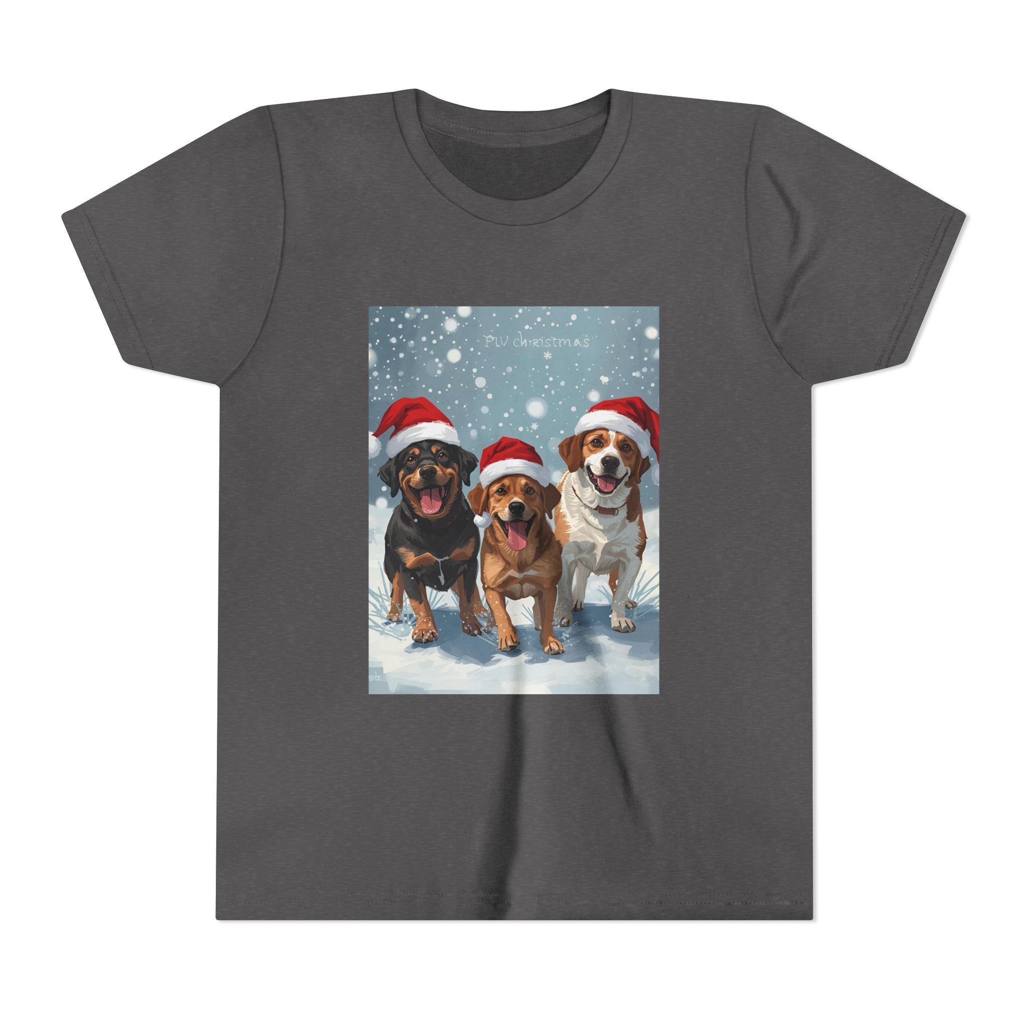 Cute Christmas Dogs Youth Short Sleeve Tee