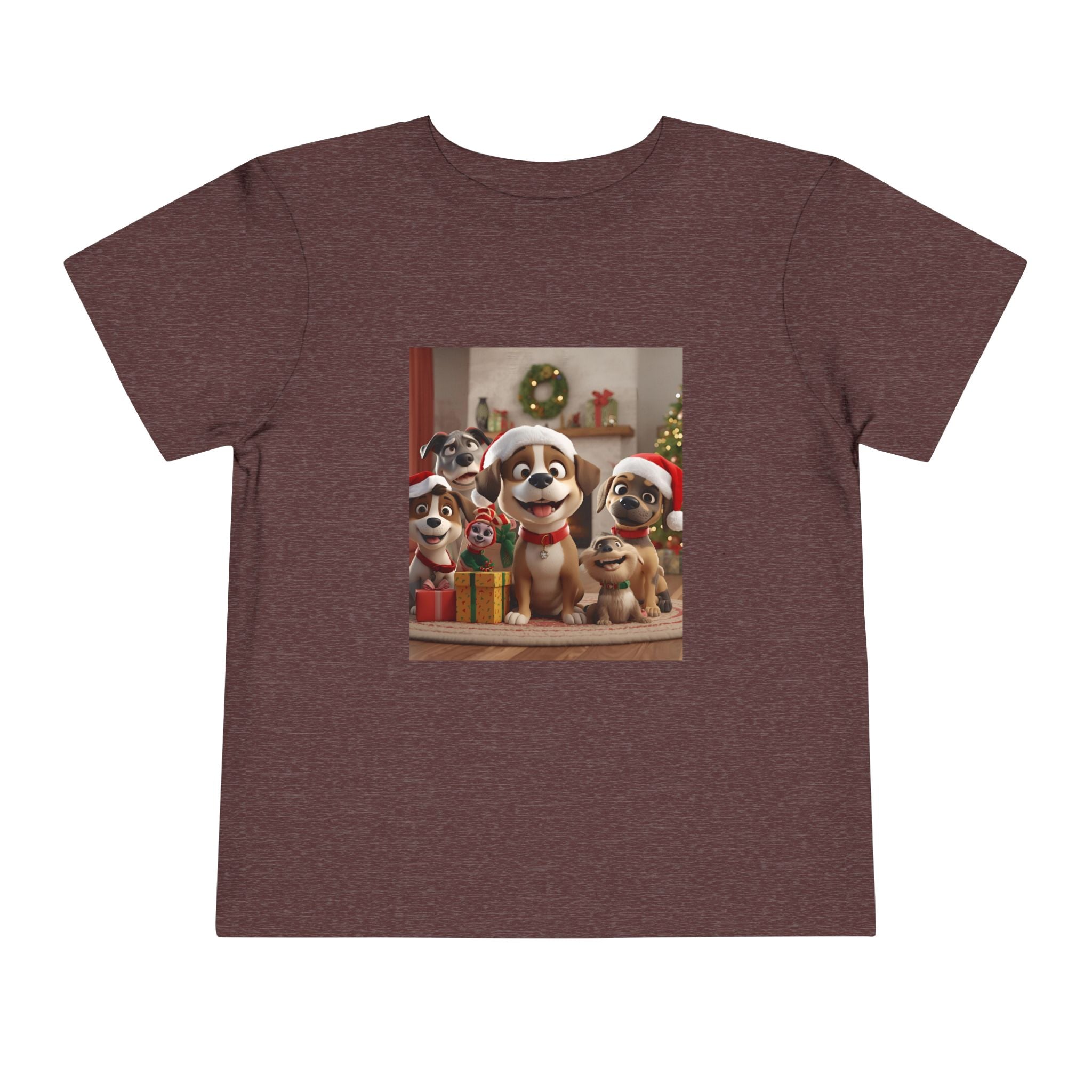 Cute Christmas Festive Puppy Toddler Tee, Cute Dog Christmas Shirt, Kids Holiday Clothing, Animal Lover Gift, Birthday Outfit