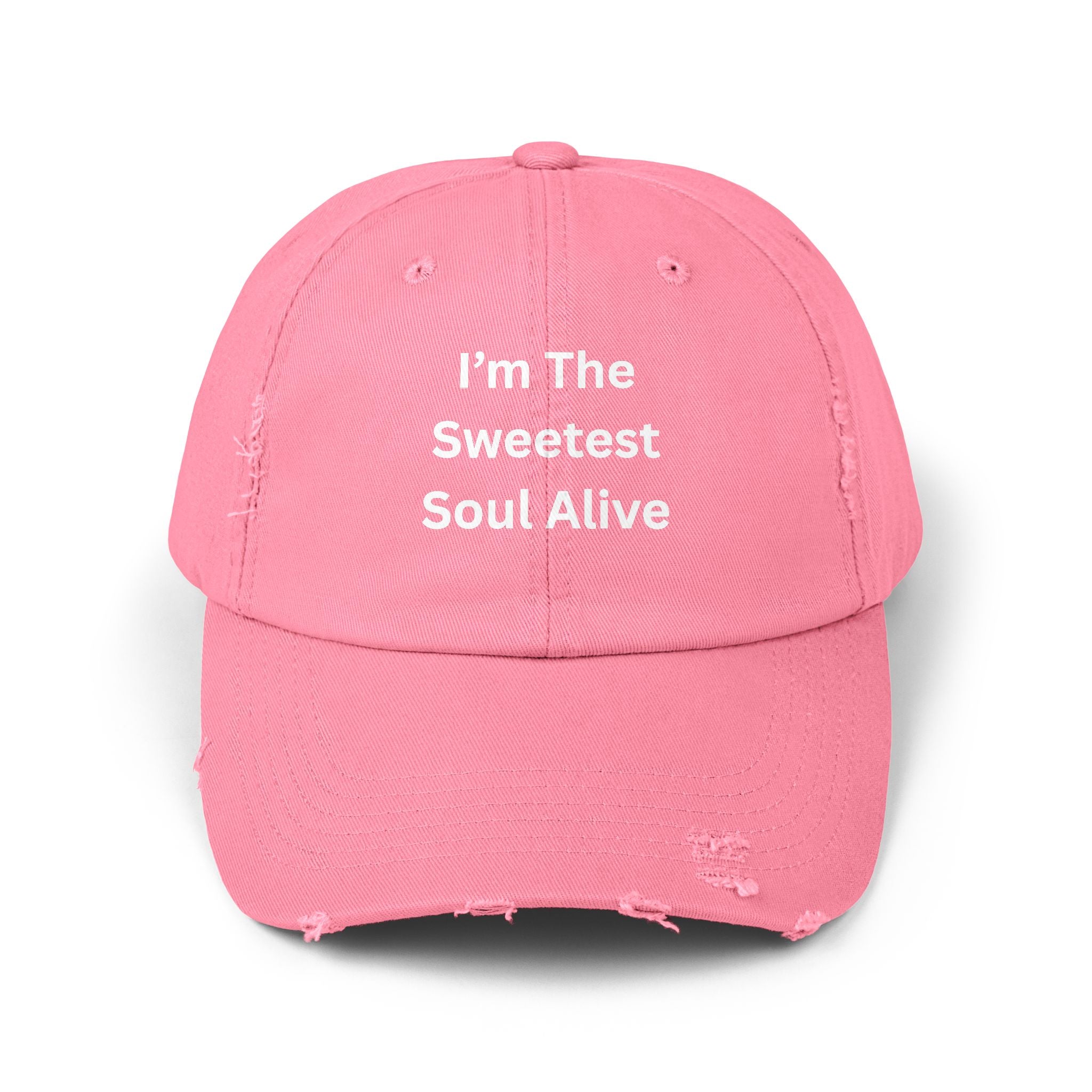 I'm The Sweetest Soul Alive Unisex Distressed Cap - Fun & Casual Hat, Perfect Gift for Friends, Summer Days, Trendy Accessory, Everyday Wear