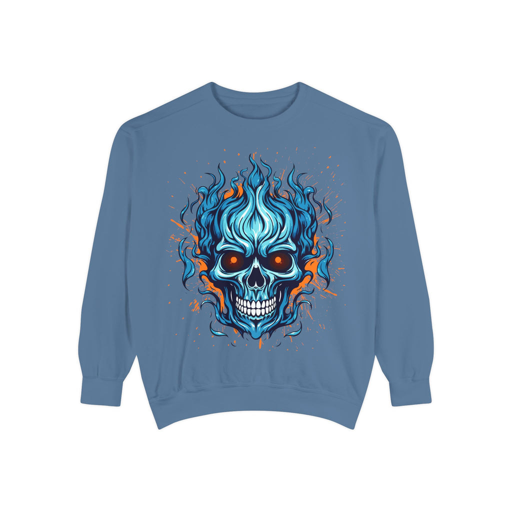 Blue Skull Unisex Garment-Dyed Sweatshirt