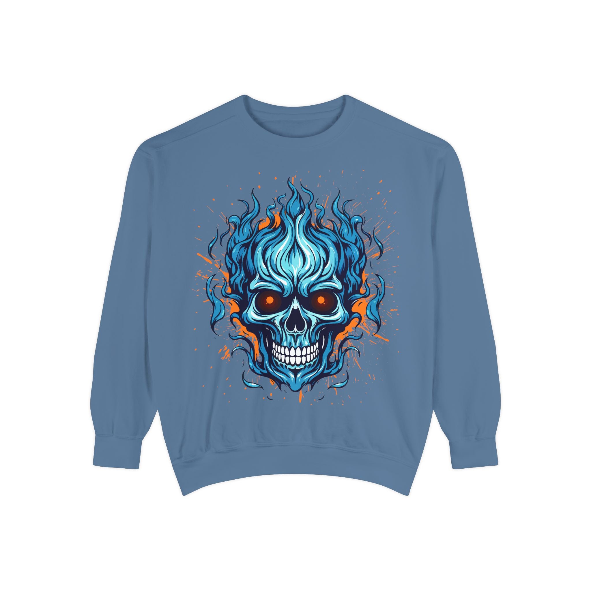 Blue Skull Unisex Garment-Dyed Sweatshirt