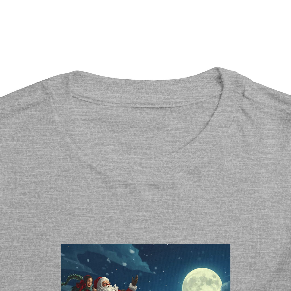 Christmas Santa Sleigh Toddler Short Sleeve Tee