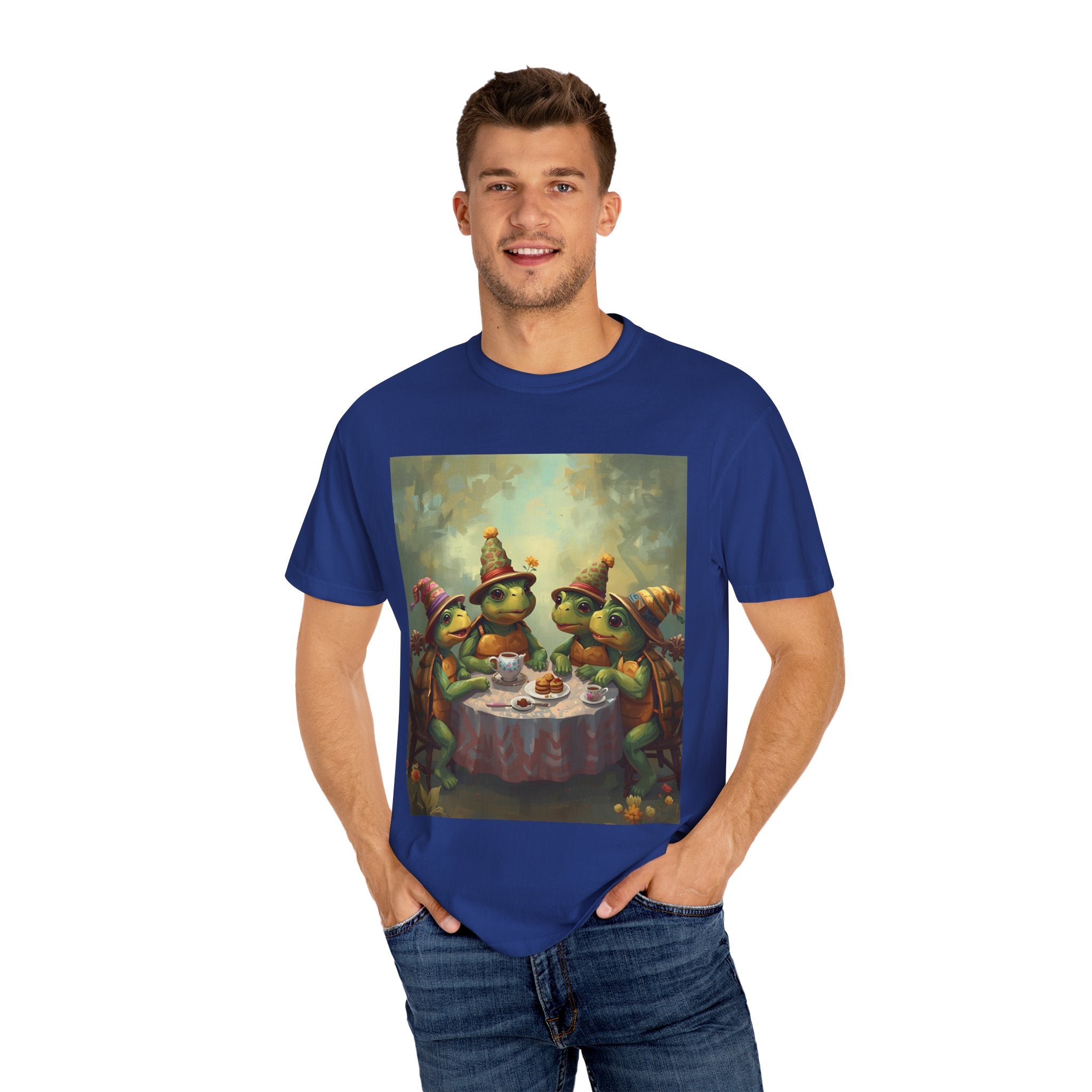 Whimsical Turtle Unisex Garment-Dyed T-shirt