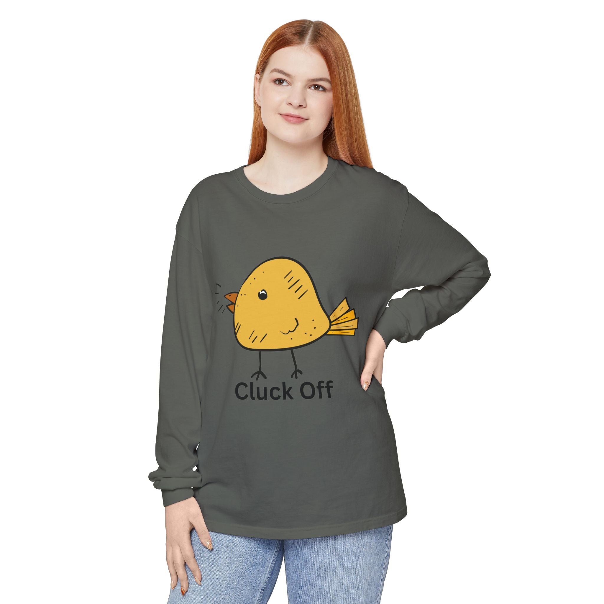 Cluck Off Unisex Garment-dyed Long Sleeve T-Shirt