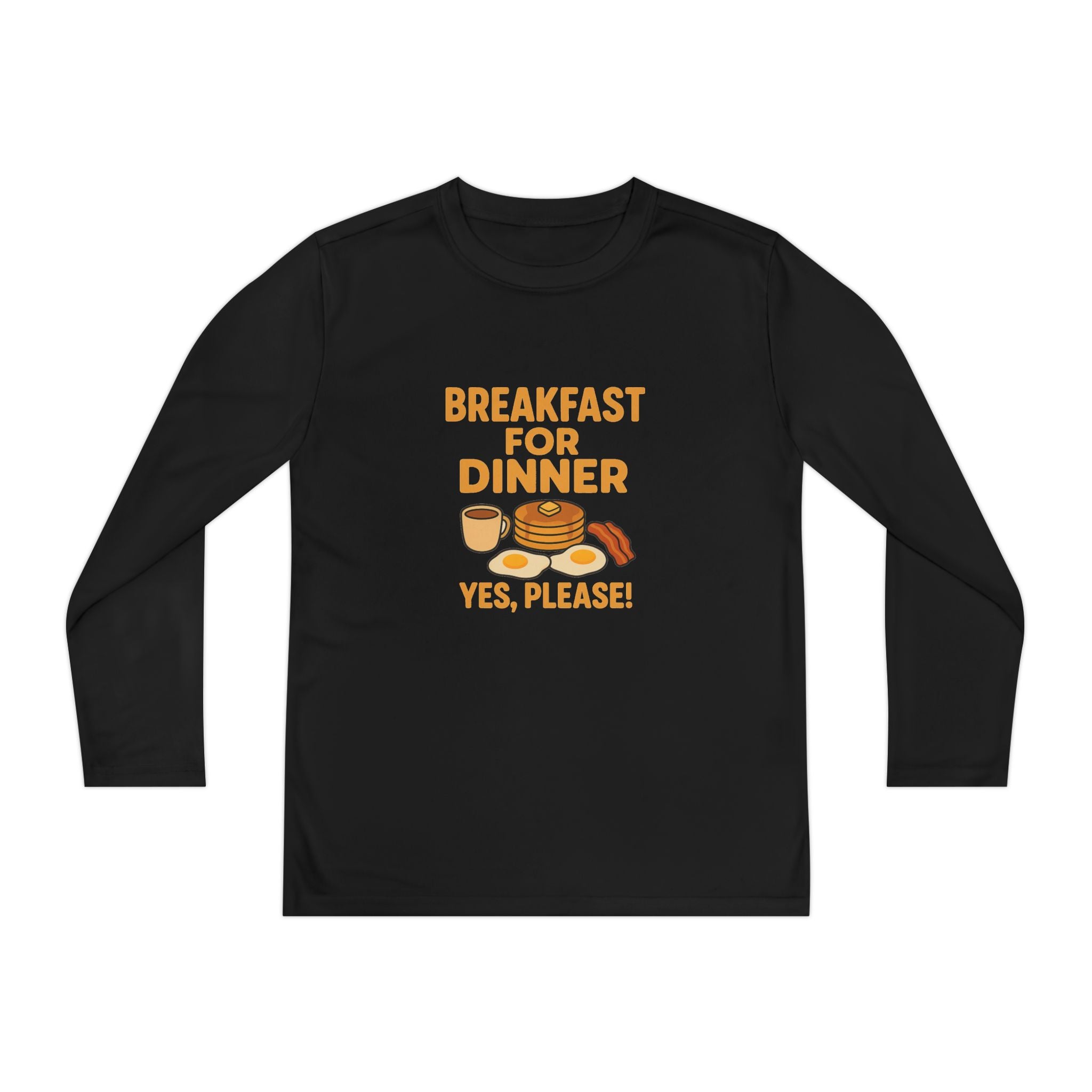 Breakfast For Dinner Youth Long Sleeve Competitor Tee