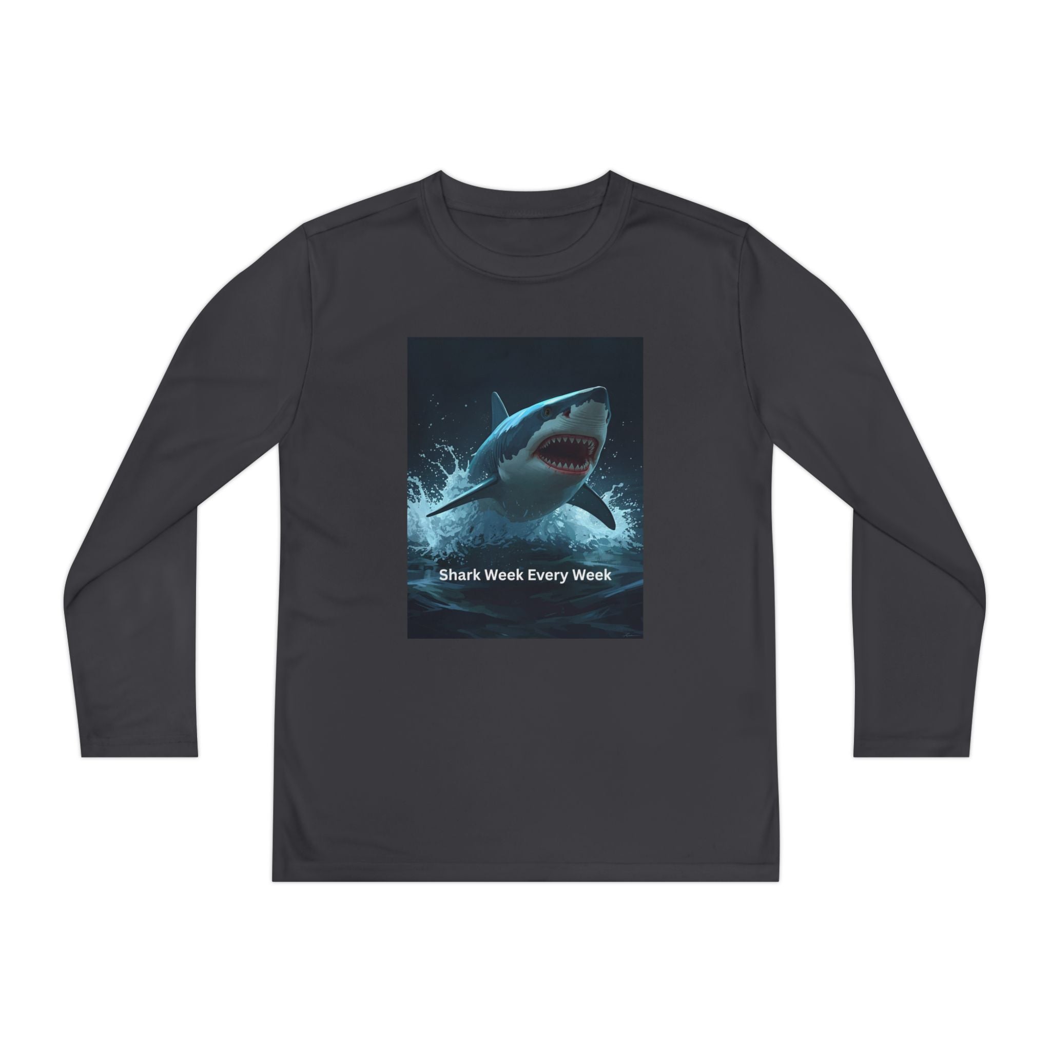 Shark Week Youth Long Sleeve Tee - Funny Ocean Shirt, Kids Gift, Summer Wear, Cool Tee, Swim Shirt, Beach Apparel