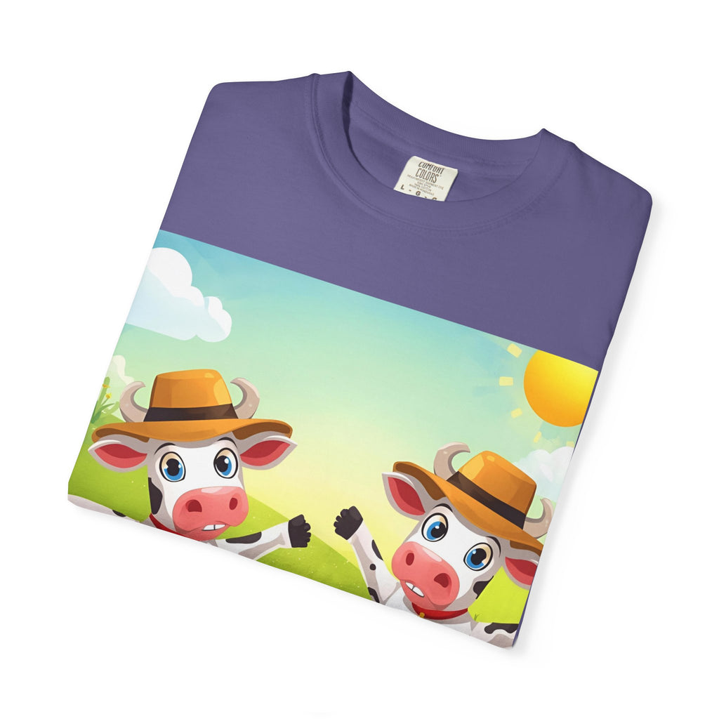 Cute Cow Fun Farm Unisex Garment-Dyed T-shirt