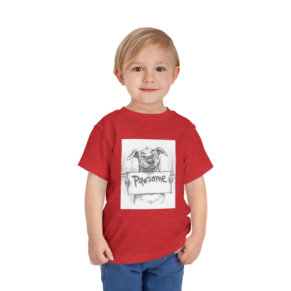 Pawsome Toddler Tee, Cute Dog Shirt for Kids, Pet Lover Gift, Playful Toddler Outfit, Birthday Gift, Animal Lover Apparel