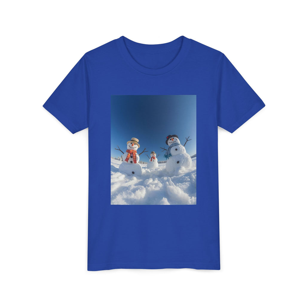 Festive Christmas Snowman Family Youth Short Sleeve Tee