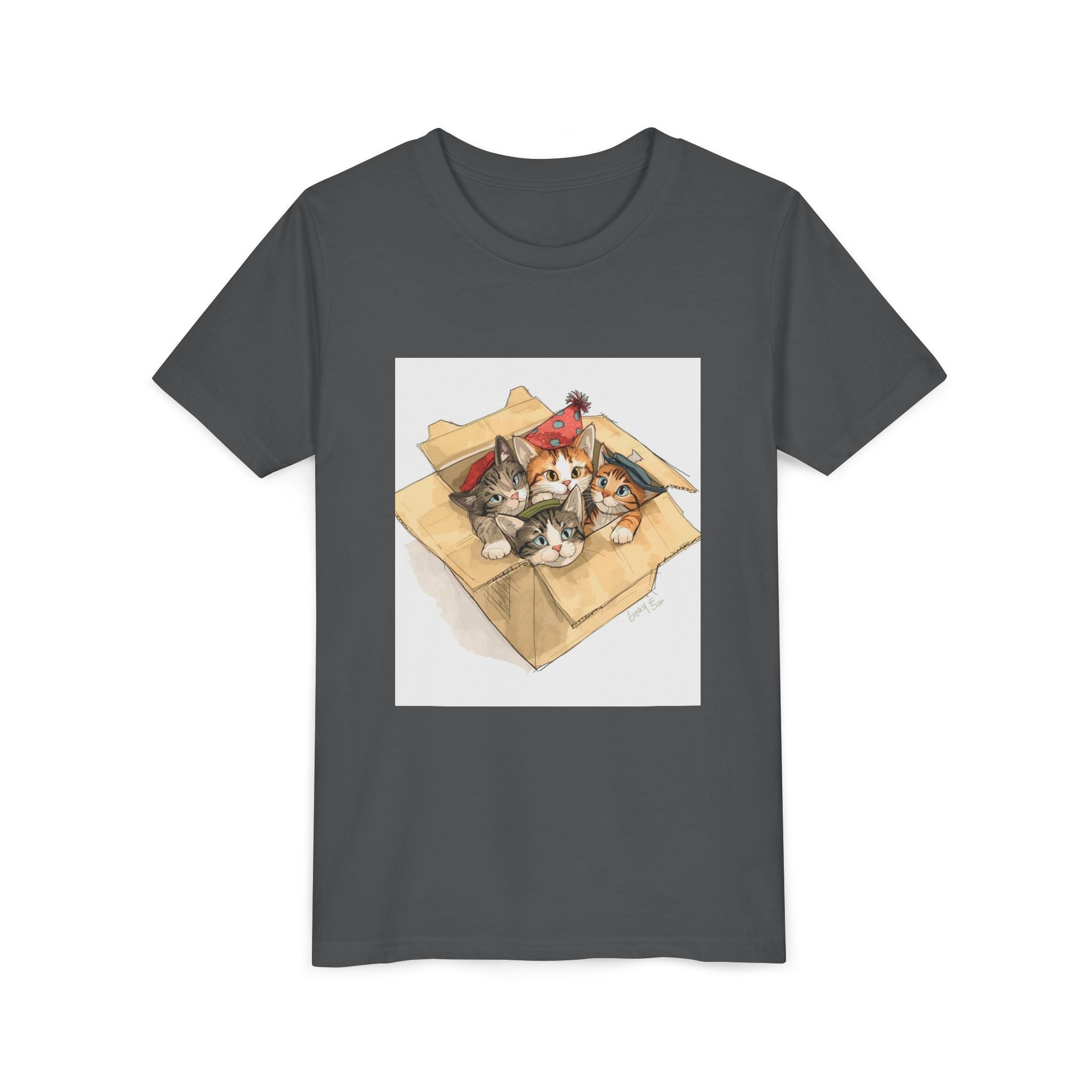 Cute Kittens In Box Youth Short Sleeve Tee