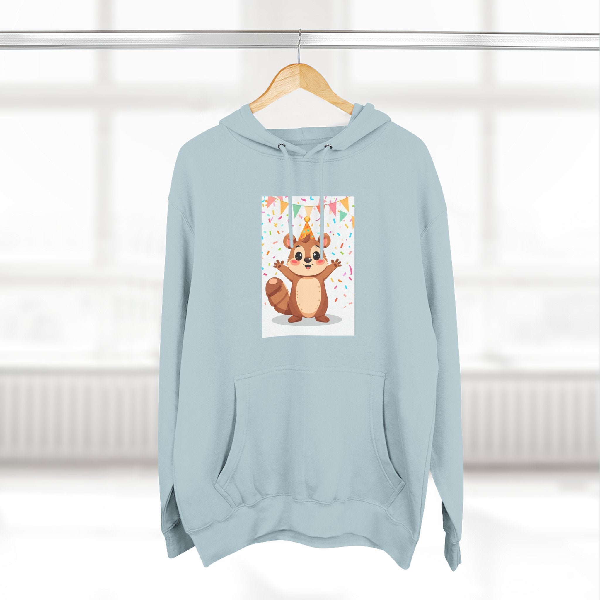 Party Animal With Squirl Three-Panel Fleece Hoodie