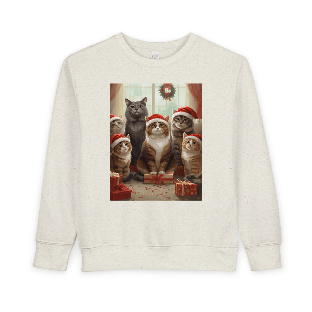 Cute Festive Christmas Cat Toddler Sweatshirt