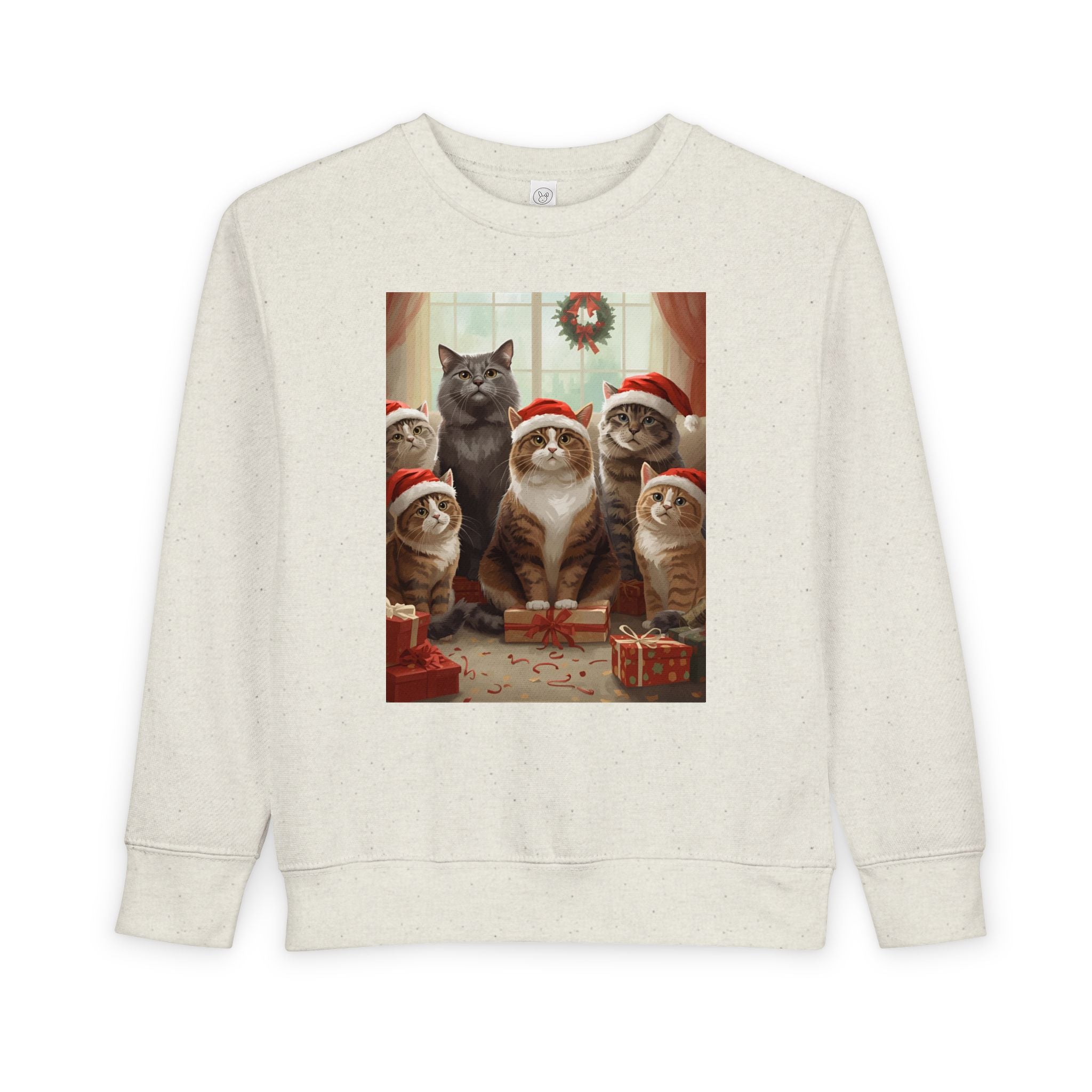 Cute Festive Christmas Cat Toddler Sweatshirt