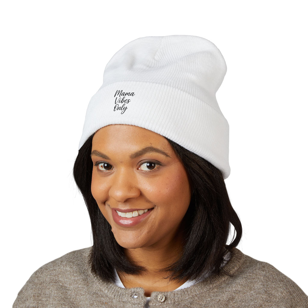Mama Mode Mama Vibes Only Embroidered Beanie