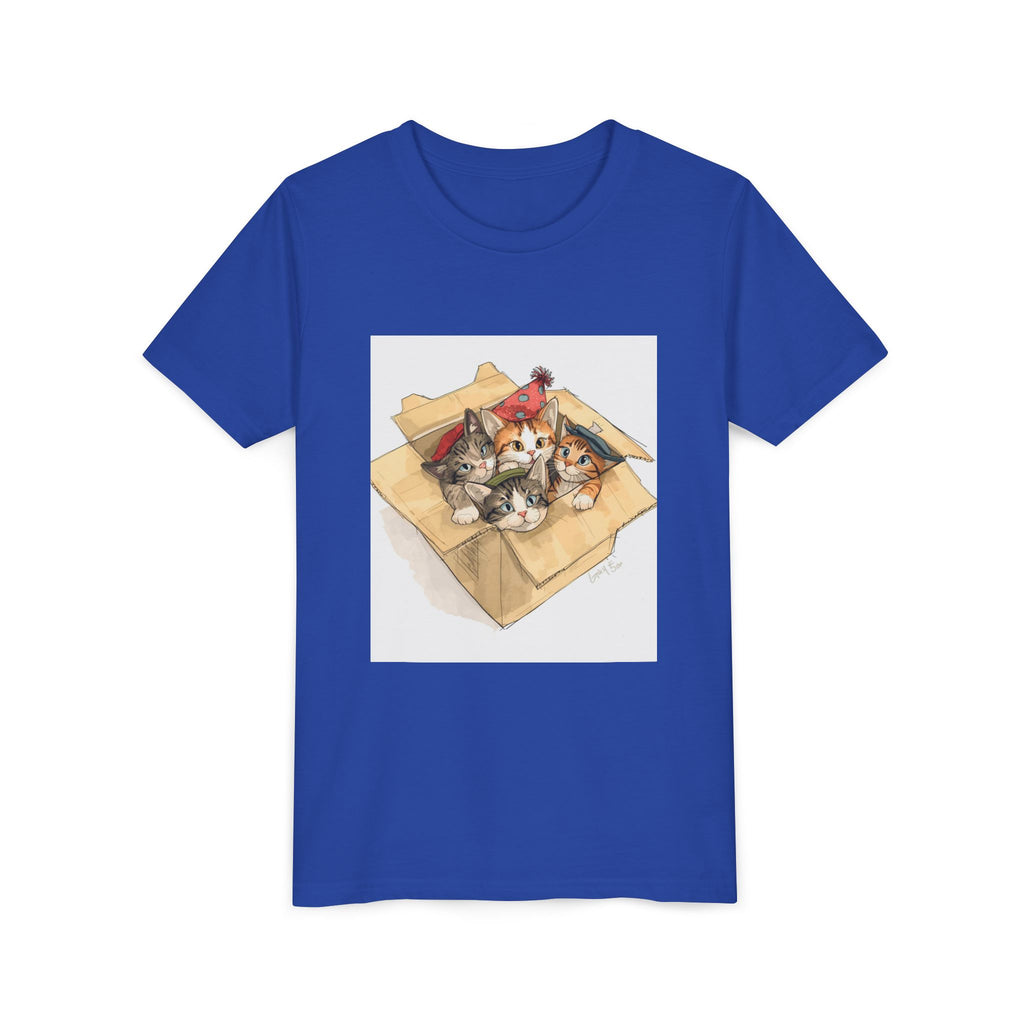 Cute Kittens In Box Youth Short Sleeve Tee