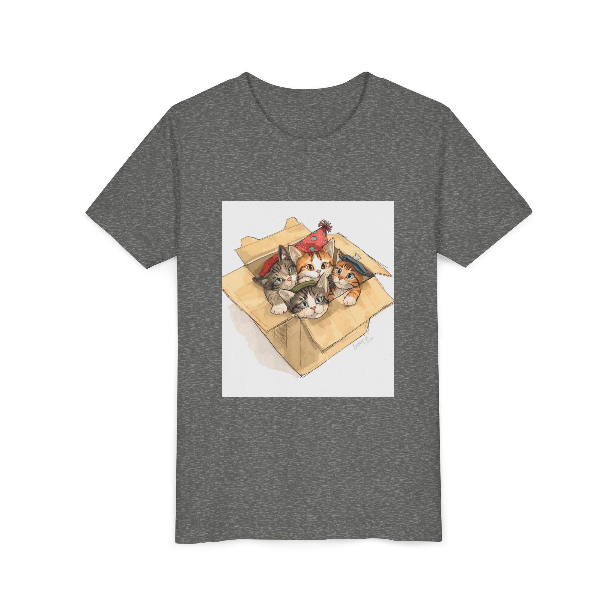 Cute Kittens In Box Youth Short Sleeve Tee