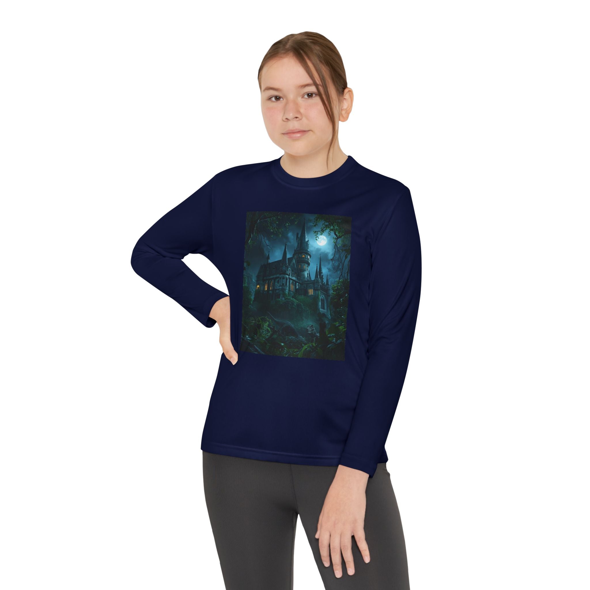 Mystical Night Scene Youth Long Sleeve Competitor Tee