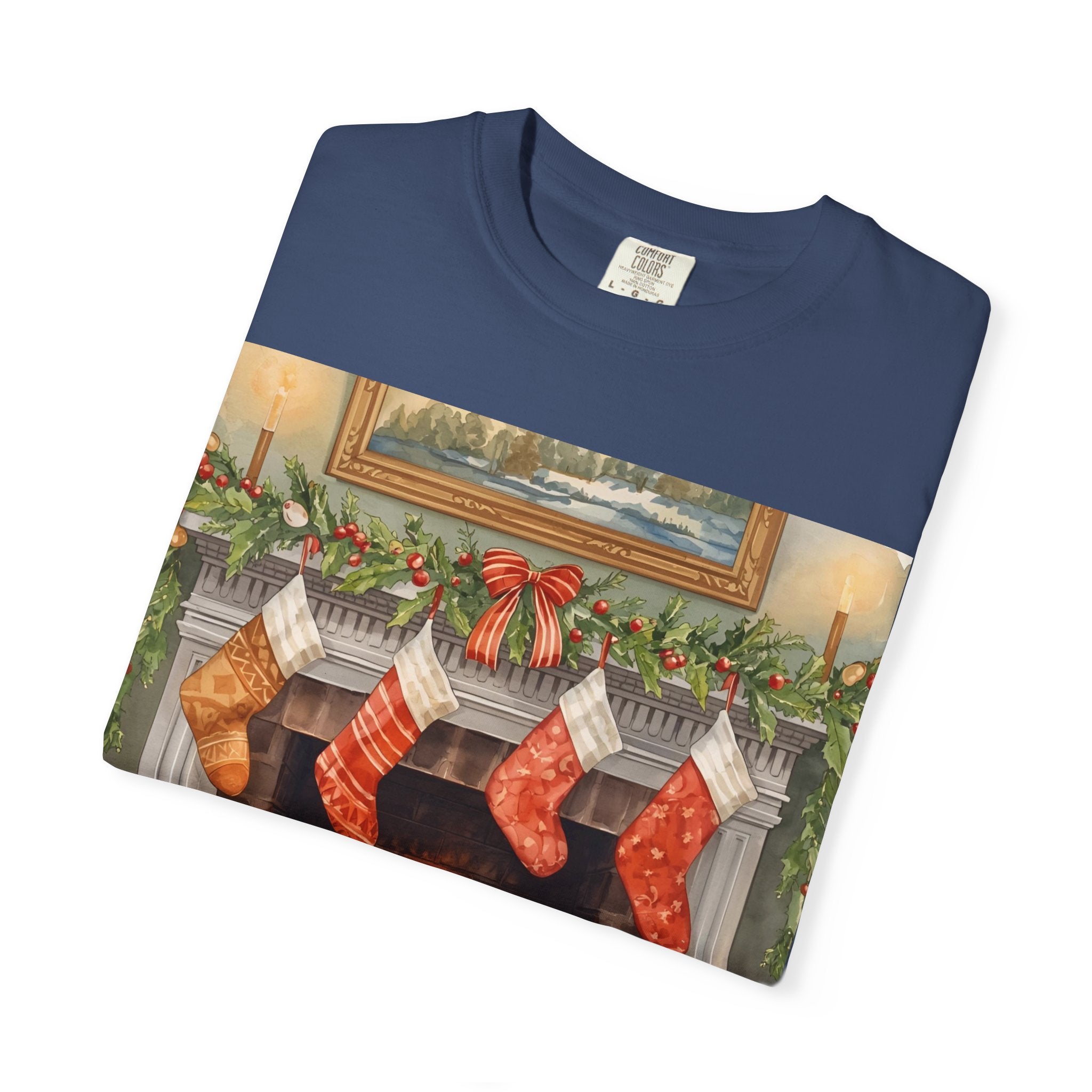 Cozy Christmas Fireplace T-Shirt | Unisex Holiday Tee | Gift for Him/Her | Festive Layering Top | Merry Christmas Apparel