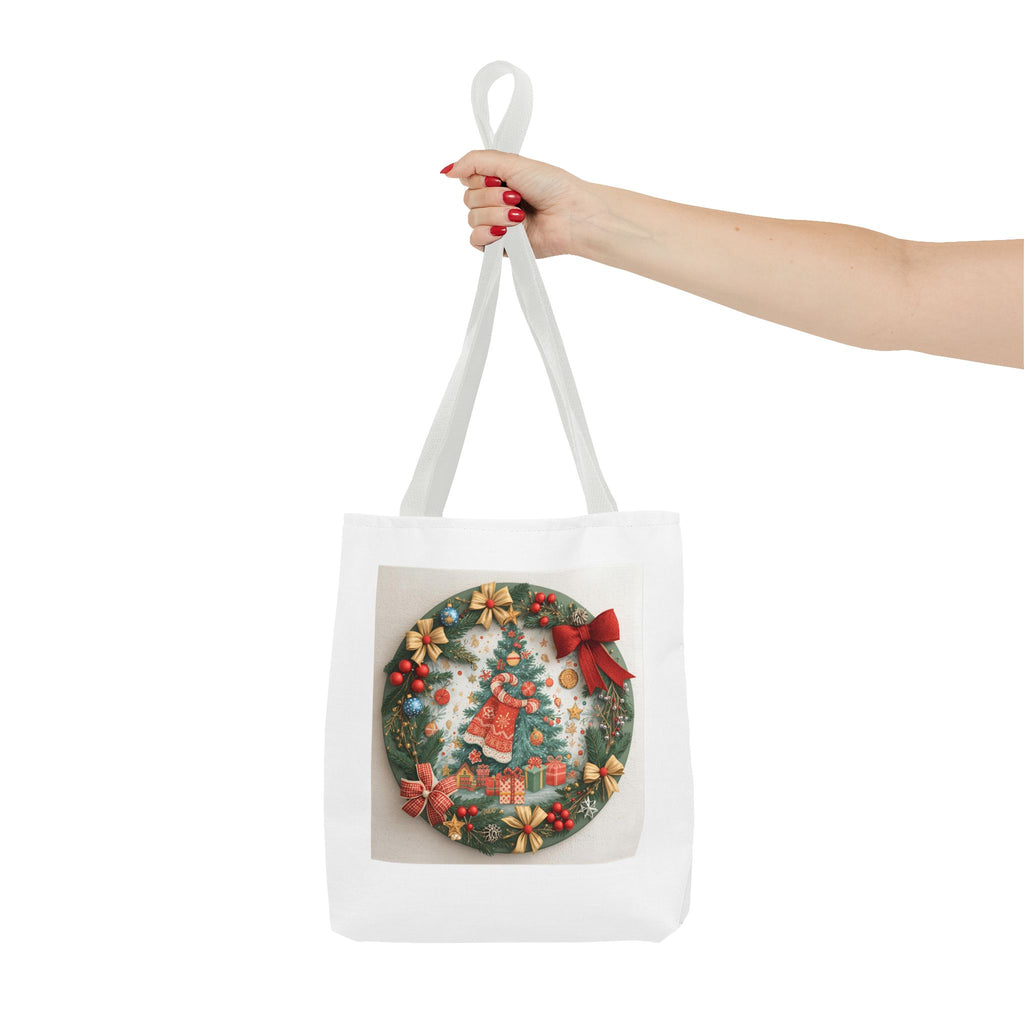 Christmas Tote Bag, Festive Holiday Bag, AOP Design, Gift Bag for Her, Reusable Shopping Tote