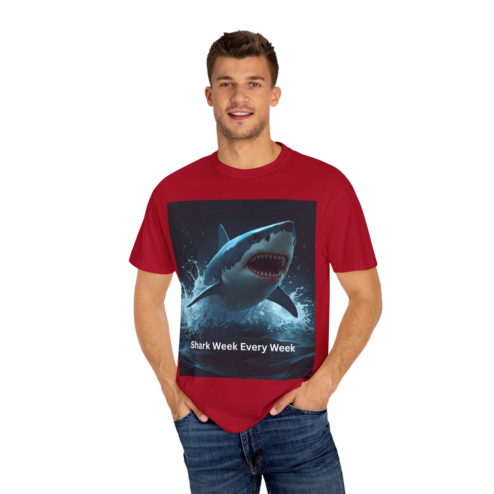 Shark Week T-Shirt, Unisex Casual Tee, Ocean Lover Gift, Summer Apparel, Marine Life Shirt, Beachwear