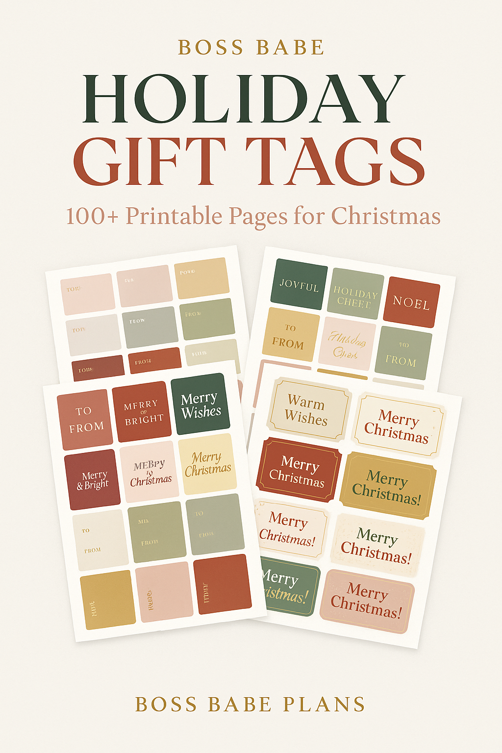 Boss Babe Holiday Gift Tags – 100+ Printable Pages for Christmas