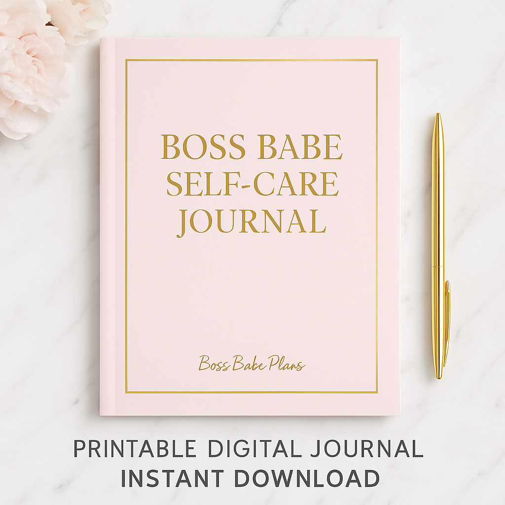 Boss Babe Self-Care Planner – Blush & Gold Printable by Boss Babe Plans