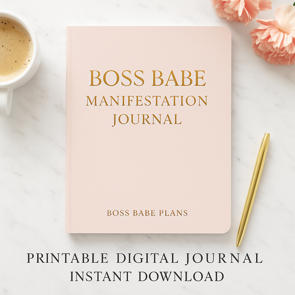Boss Babe Manifest Journal – Blush & Gold Printable by Boss Babe Plans