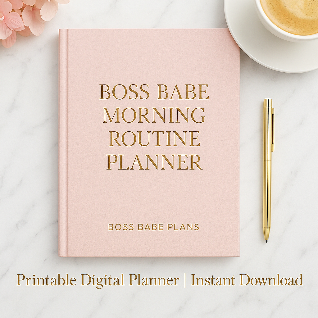 Boss Babe Morning Routine Planner – Blush & Gold Printable by Boss Babe Plans