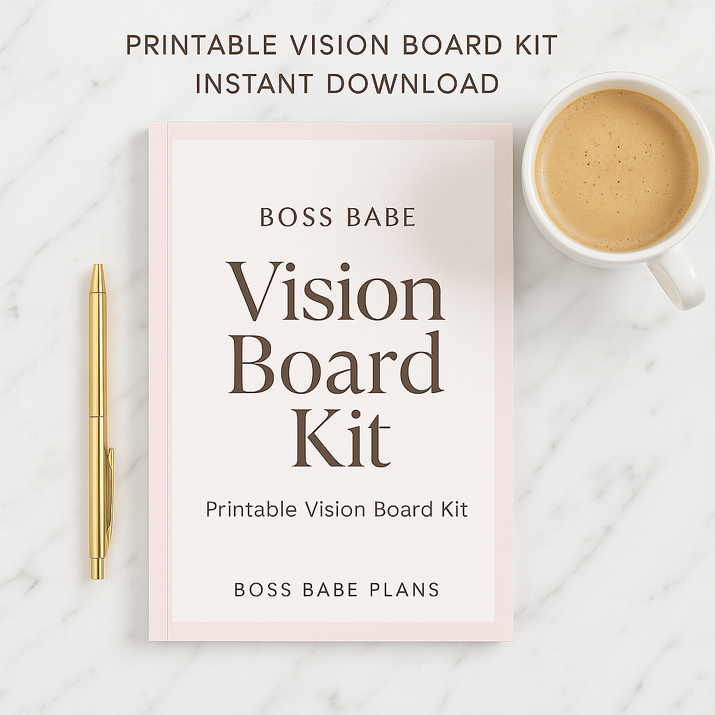 Boss Babe Vision Board Kit – Blush & Gold Printable by Boss Babe Plans